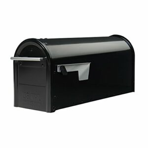 Gibraltar Mailboxes Franklin Medium Capacity Galvanized Steel Black, Post-Mount Mailbox, FM110B00