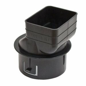 Universal Downspout to Drain Pipe Tile Adapter (Black, 2x3x4)
