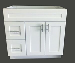 White Shaker Single-sink Bathroom Vanity Base Cabinet 36