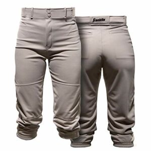 Franklin Sports Youth Baseball Pants - Grey Baseball and Softball Pants - Boys + Girls Youth Pants - Classic Fit Kids Pants with Belt Loop - Youth X-Large