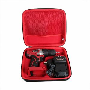 Hermitshell Hard Travel Case for Avid Power 20V MAX Lithium Ion Cordless Drill, Power Drill Set with 3/8 inches Keyless Chuck, Variable Speed, 16 Position and 22pcs Drill/Driver Bits (Black+Red)
