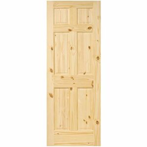 6 Panel Colonial Double Hip Knotty Clear Pine Interior Door Slab (36x80)