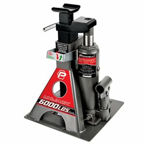 Powerbuilt 3 Ton All-in-One Hydraulic Bottle Jack and Jackstand in One Unit, Compact, Wide Base, 11- 21 Inch Range, Eliminates Jackstands, for Unibody, Trucks, SUVs, RVs, Cars, Trailers, ASME - 620471