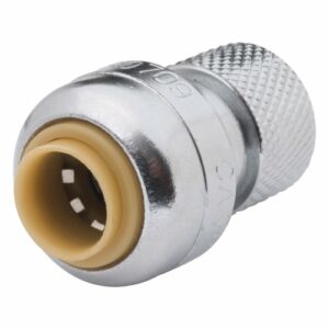 SharkBite 1/4 Inch (3/8 Inch OD) Compression Stop Valve Connector, Push to Connect Brass Plumbing Fitting, PEX Pipe, Copper, CPVC, PE-RT, HDPE, U3523LFA