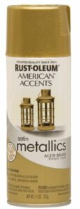 Rust-Oleum 202719 American Accents Topcoat Designer Metallic Spray Paint, 12 Oz Aerosol Can, 11 Ounce (Pack of 1), Aged Brass, 11 Fl Oz