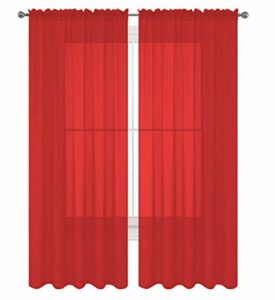 Decotex 2 Piece Solid Elegant Sheer Curtains Fully Stitched Panels Window Treatment Drape (54