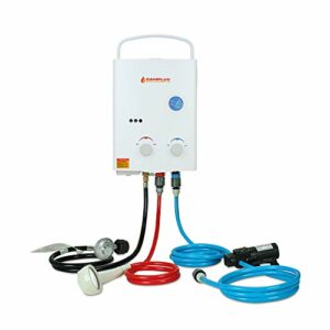 Camplux 5L 1.32 GPM Outdoor Portable Propane Gas Tankless Water Heater With 1.2 GPM Water Pump
