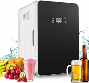 20L Mini Fridge, Mini Freezer, Large Capacity Compact Cooler and Warmer with Digital Thermostat Display and Control Temperature, Single Door Mini Fridge Freezer for Cars, Road Trips, Homes, Offices