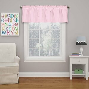 Eclipse Microfiber Valance Curtain For Windows, Solid, Rod Pocket For Kitchen, Living Room, Bedroom, And Bathroom, Single Panel, 42 in x 18 in, Pink
