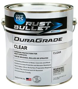Rust Bullet - DuraGrade Clear – High Performance Clear Coat for Concrete, Automotive, Wood and Metal Finishes, Impact Resistant, Ultra-Low VOC - Clear Coating - Gallon