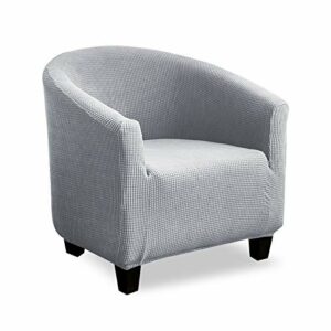 V-TIMMIX Club Chair Slipcovers, Stretch Sofa Slipcover 1-Piece Couch Furniture Protector Cover,Jacquard Spandex Armchair Covers(Light Gray, Club Chair)