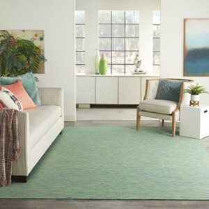 Nourison Positano Blue/Green 5' x 7' Area Rug, Modern, Solid, Indoor/Outdoor, Easy Cleaning, Non Shedding, Bed Room, Living Room, Deck, Backyard