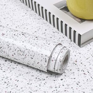 Glossy Marble Paper for Countertop Marble Peel and Stick Wallpaper Granite Wallpaper White Marble Sticker Waterproof Marble Self Adhesive Wallpaper 15.7”×118” Easy to Install & Clean, Removable