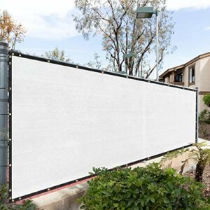 Royal Shade 3' x 10' White Fence Privacy Screen Windscreen Cover Netting Mesh Fabric Cloth - Cable Zip Ties Included - WE Custom Make Size