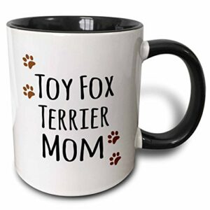 3dRose Toy Fox Terrier Dog Mom Mug, 11 oz, Black