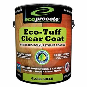 Eco-Tuff Clear Gloss Polyurethane Concrete, Wood Floor, Concrete Countertop, and Wood Furniture Sealant, 1 Gallon