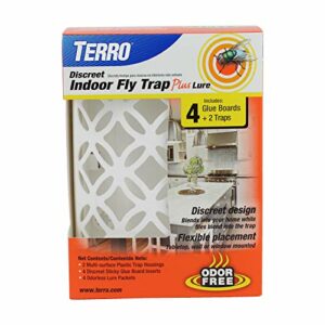 TERRO T550 Discreet Odorless Indoor Fly Trap Plus Lure - Attracts, Traps, and Kills House Flies