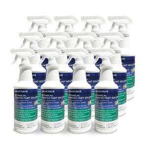 Bioesque Botanical Disinfectant Solution, Heavy Duty Broad-Spectrum Disinfectant, Kills 99.9% of Bacteria, Viruses*, Fungi, & Molds, 32 Fluid Ounce (Pack of 12)