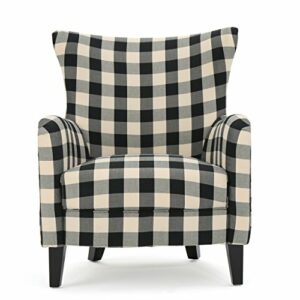 Christopher Knight Home Arador Fabric Club Chair, Black / White Plaid