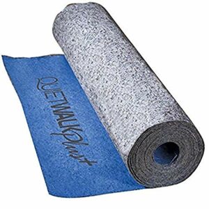 QuietWalk Plus QW100PLUS Underlayment for Hardwood, Laminate and Vinyl Plank Flooring with Moisture/Vapor Barrier and Sound Absorption (Nail, Glue & Float Applications), 3' x 33.4', Blue, 100 Sq Ft