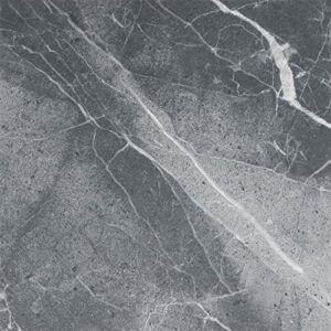 VEELIKE 24 Pack Grey Marble Floor Tiles Peel and Stick Waterproof Vinyl Flooring 12''x12'' Self Adhesive Removable Stick On Grey Vinyl Floor Tiles Stickers for Bathroom Kitchen Bedroom Basement