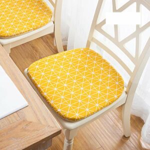 Peacewish Dining Chair Pads Seat Cushions for Kitchen Chairs (Yellow, Set of 4)