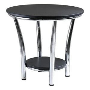 Winsome Wood Maya Occasional Table, Black/Metal, 23.82 inches, Modern