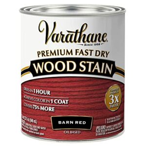 Varathane 307414 Premium Fast Dry Wood Stain, Quart, Barn Red