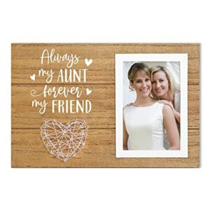 ElegantPark Aunt Gifts from Niece Mothers Day Gifts for Aunt Birthday Gifts from Nephew Picture Frame Thanksgiving Christmas Gifts Family Auntie Wood 4x6 Photo Frame Always My Aunt Forever My Friend