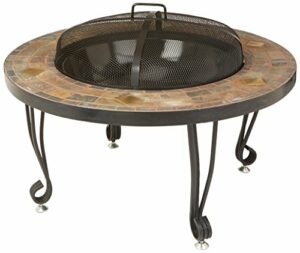 Amazon Basics 34-Inch Natural Stone Fire Pit with Copper Accents