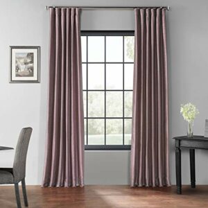 HPD Half Price Drapes Faux Silk Blackout Curtains For Room Decor Vintage Textured (1 Panel), PDCH-KBS11BO-84, Smokey Plum