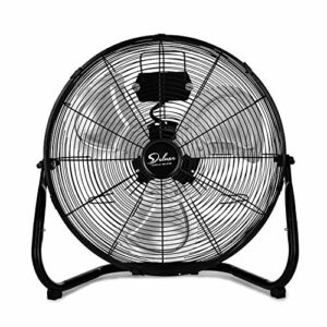 Simple Deluxe 20 Inch 3-Speed High Velocity Heavy Duty Metal Industrial Floor Fans Quiet for Home, Commercial, Residential, and Greenhouse Use, Outdoor/Indoor, Black, 1-Pack