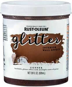 Rust-Oleum 360222 Glitter Interior Wall Paint, 28 oz, Copper