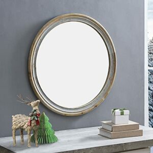 FirsTime & Co. Gray Clybourne Farmhouse Round Mirror, American Designed, Gray, 30 x 1 x 30 inches (70277)