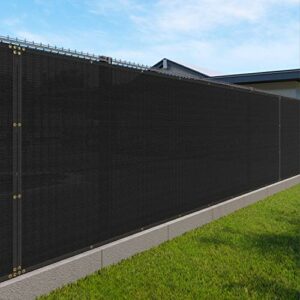 Windscreen4less Heavy Duty Privacy Screen Fence in Color Solid Black 6' x 50' Brass Grommets and Durable Binding- Customized…