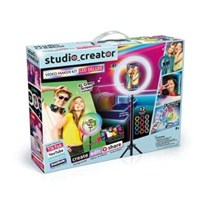 Video Maker Kit LED Deluxe, 5m LED Light Strip, LED Ring Light + Tripod, XL Green Screen, TikTok / YouTube / Influencers. for Ages 8+