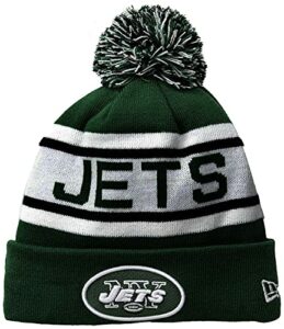New Era Authentic Collection Jets Cold Weather Cuffed Knit Beanie Cap Hat One Size Fit Most (Biggest Fan) Black