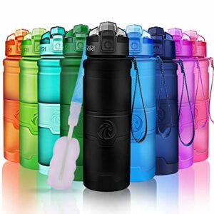 Sports Water Bottle, 400/500/700ml/1L, BPA Free Leak Proof Plastic Bottles For Outdoors,Camping,Cycling,Fitness,Gym,Yoga- Kids/Adults Drink Bottles With Filter,Flip Top,Lockable Lid Open With 1 Click