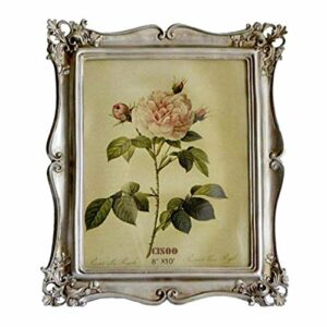CISOO Vintage Picture Frame 8x10 Antique Photo Frame Table Top Display and Wall Hanging Home Decor, Photo Gallery Art (Silver)