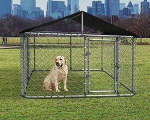 ASJMR Large Dog Kennel Dog Cage Dog Playpen Galvanized Steel Dog Fence Outdoor Chicken Coop Hen House Pet Playpen,UV & Water Resistant Black Proof Cover & Secure Lock(W 90
