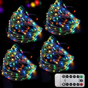 Bright Zeal 66 Ft 200 LED 8 Mode Multi Colored Christmas Fairy Lights Battery Operated with Remote Control Christmas Lights Outdoor Multicolor Waterproof -Twinkle LED Christmas String Lights Colorful
