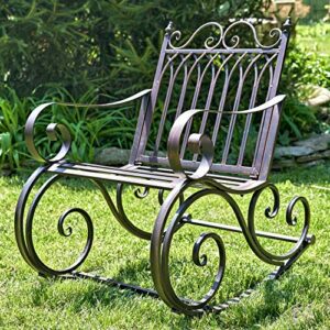 Outdoor Metal Rocking Arm Chair/Bench (Arm Chair, Bronze)